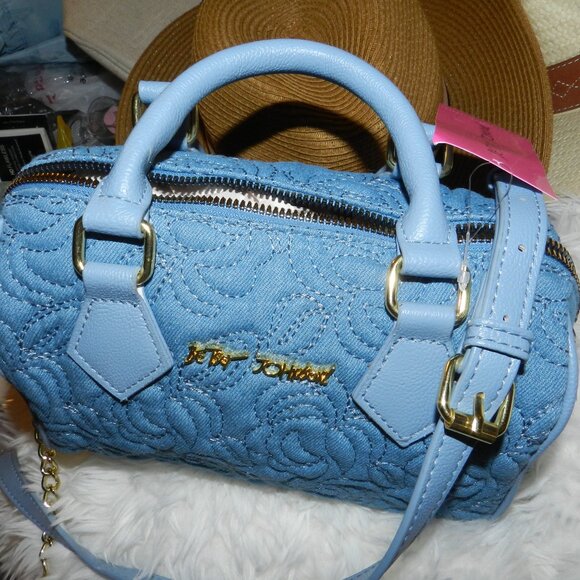 Betsey Johnson Embroidered Denim/Rose Crossbody/Hand Bag 🆕FAST SHIP😮💨⚡🚚 - Picture 8 of 13